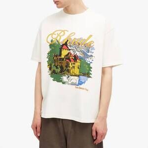 NEW RHUDE chateaux alpes t-shirt in cream